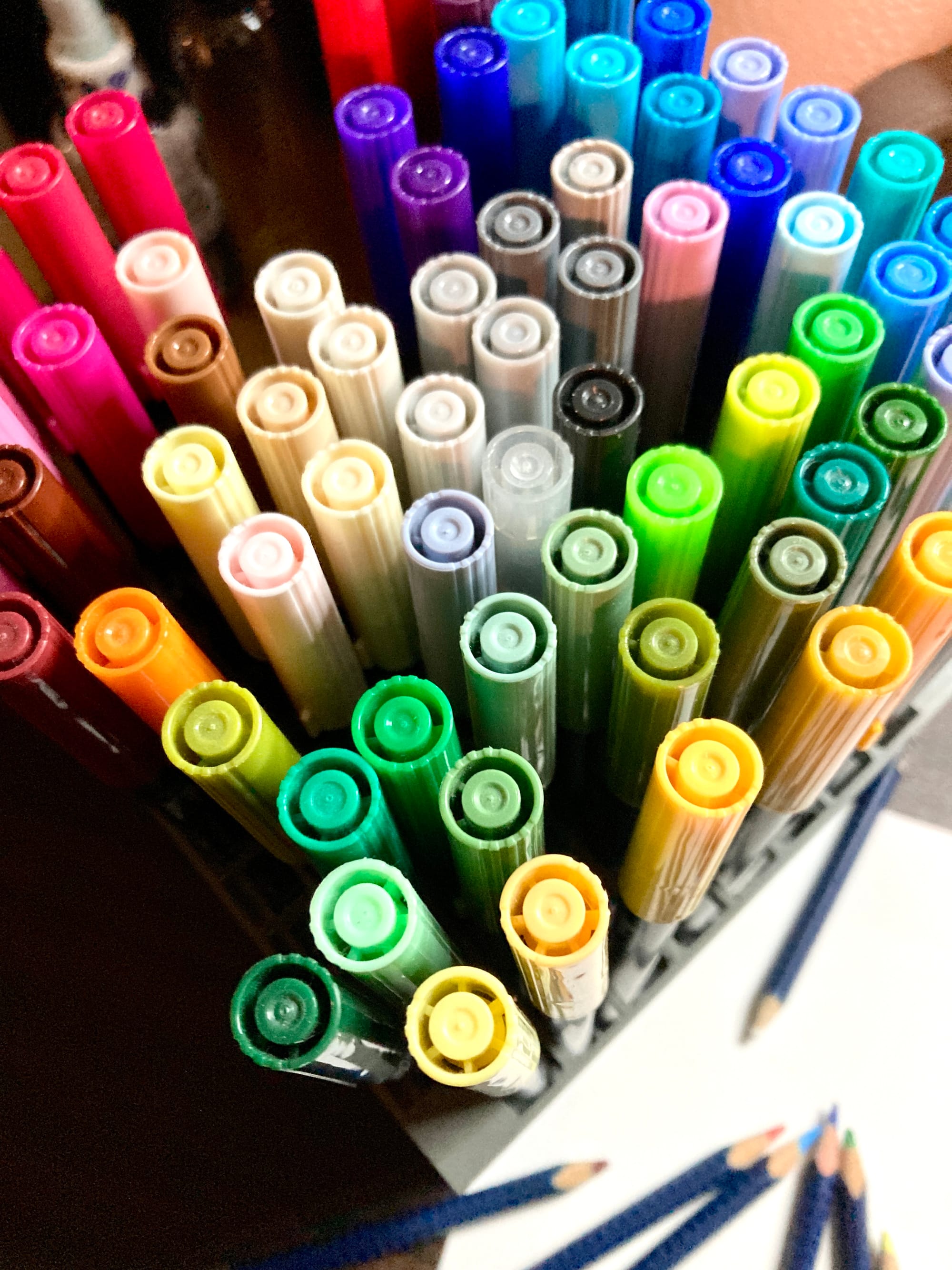 Tombow markers with a few colored pencils.